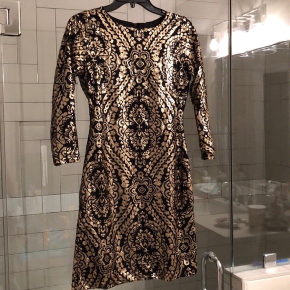 GIANNI BINI  blacks and gold dress - Picture 1 of 3